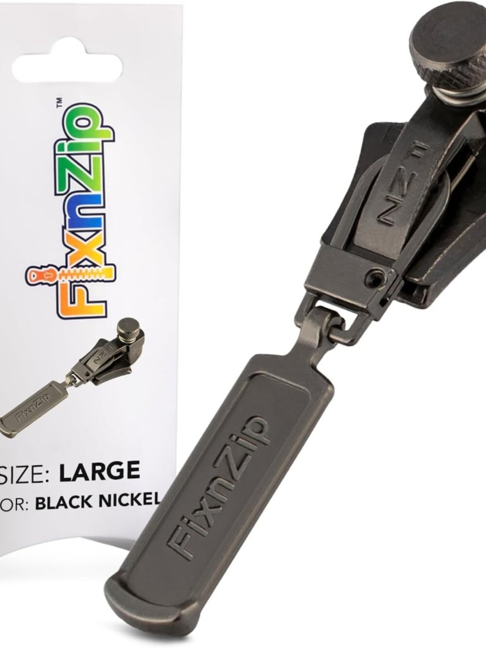 Large Black Nickel Zipper Repair Kit | Universal No-Sew Slider Replacement for H